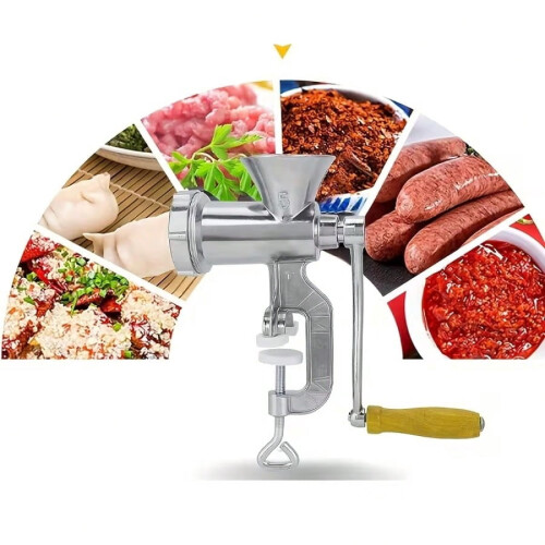Picadora de carne manual y embutidora con manivela 1