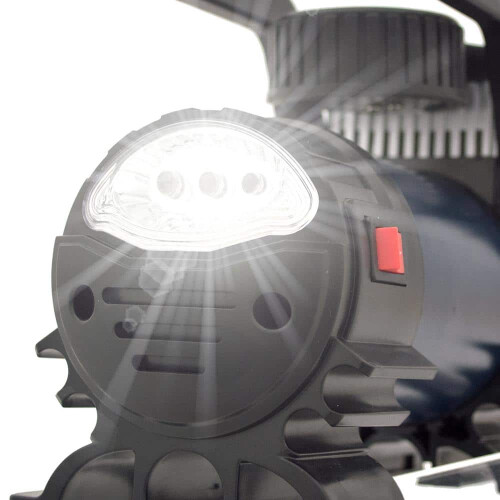 Φορητός φουσκωτής ελαστικών 12V 150PSI με φως ασφαλείας και 2