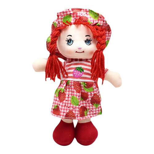 Boneca de pelúcia com chapéu e roupa de frutas (25 cm) 1