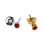 Silver Stainless Steel Ear Piercing Studs 3mm and 5mm Clear 6