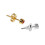 Silver Stainless Steel Ear Piercing Studs 3mm and 5mm Clear 7