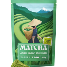 NaturaleBio Japanese Organic Matcha Green Tea Powder - Culinary Grade - 100 gr. Tea Produced in Japan, Uji, Kyoto. Use for Cooking, Baking