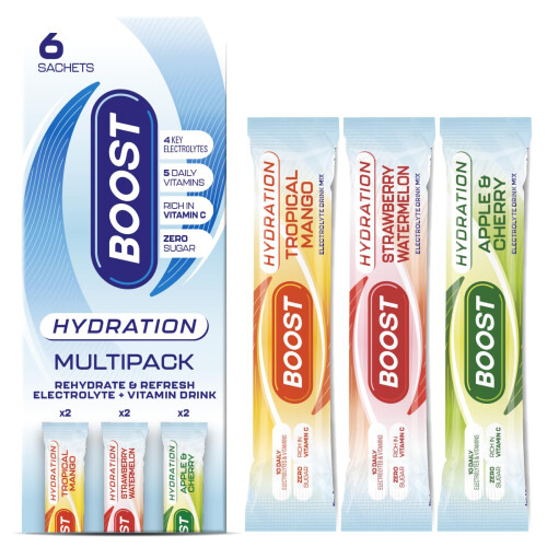 Boost Boost Hydration Electrolytes Powder, 6-Pack, Multi-Flavor