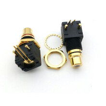 Brass RCA Female Socket PCB Panel Mount 2 pcs