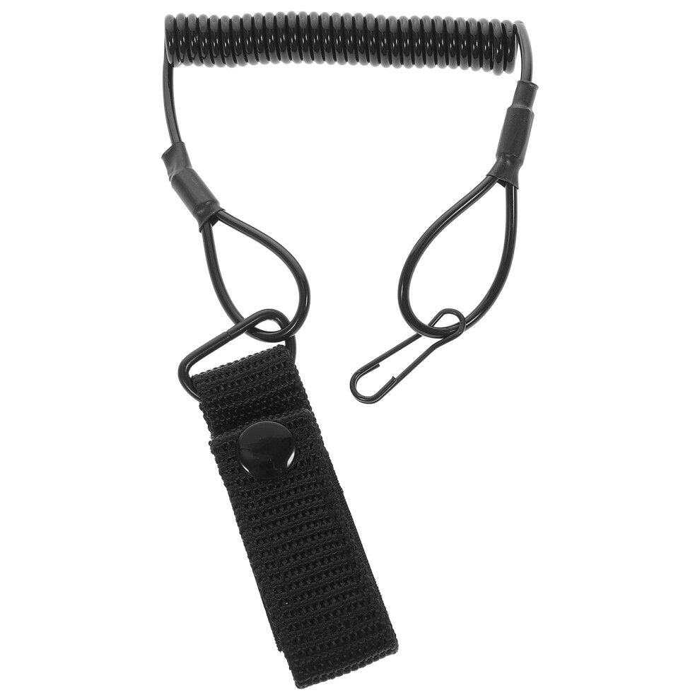 Retractable Climbing Lanyard With Spring Rope And Carabiner 928028833427