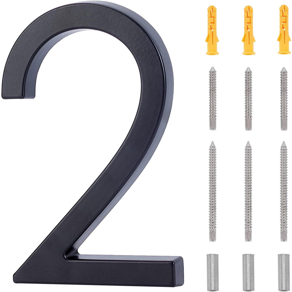6 Inch Zinc Alloy Floating House Number 2 928028835377