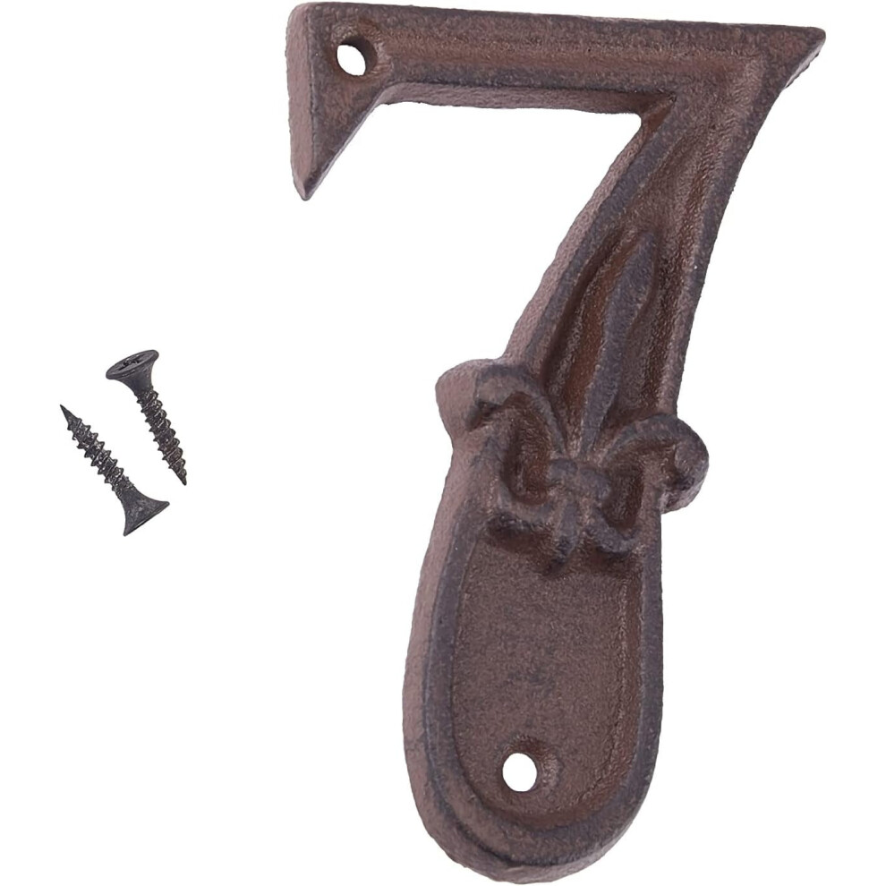 Cast Iron House Numbers 4.4 Inch Rustic Outdoor Number 7 928028835407