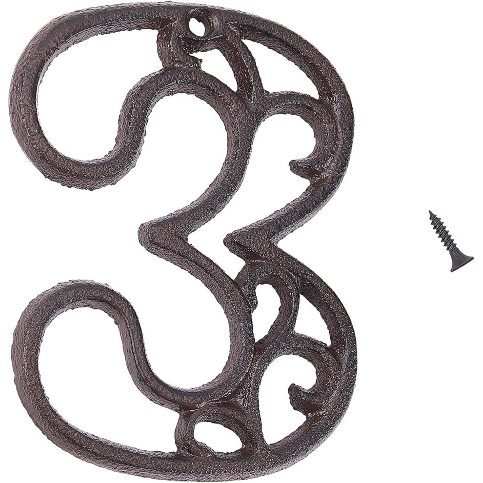 Cast Iron House Numbers 4.4 Inch Number 3 928028828973