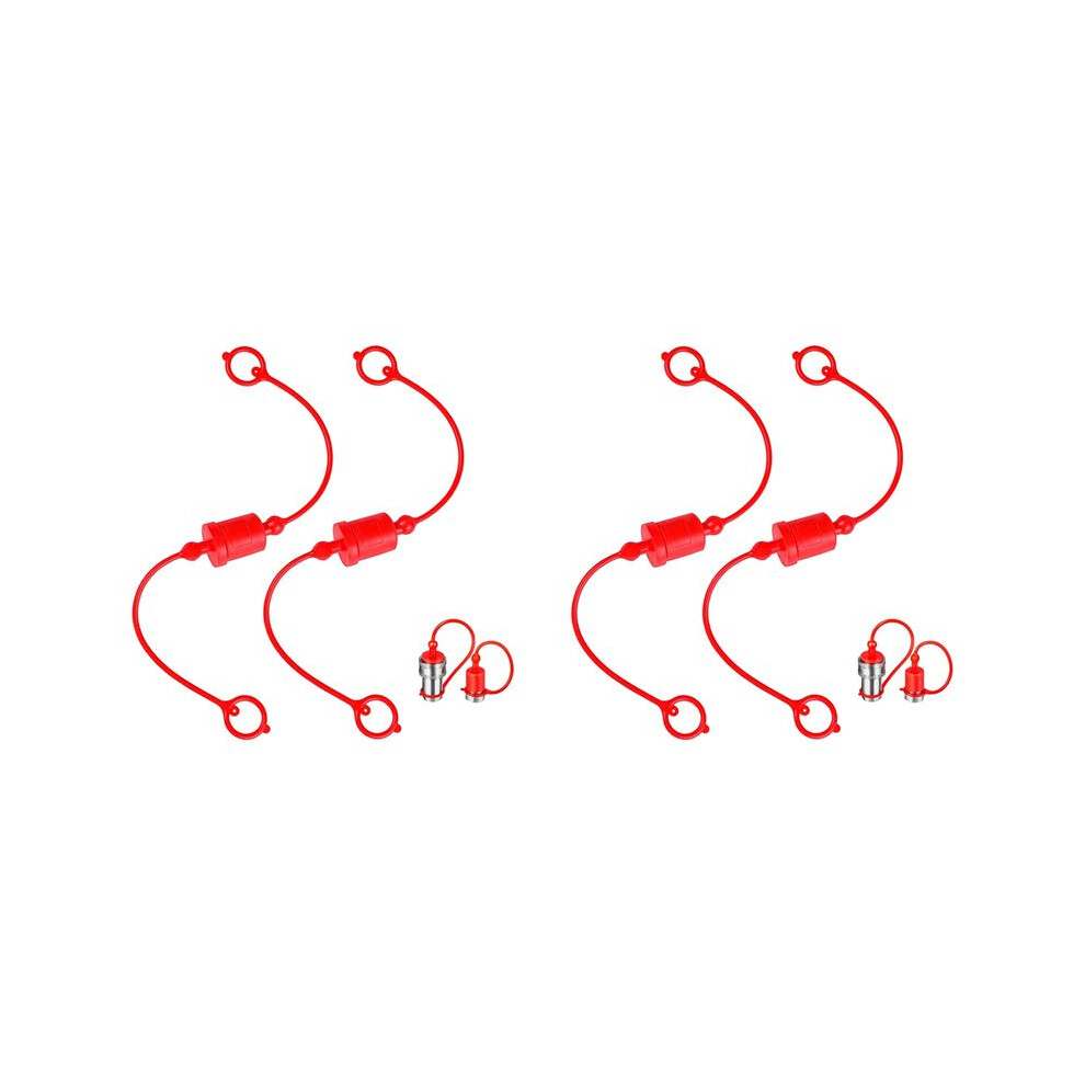 4X Iso-A 1/4 Hydraulic Quick Coupler Male Dust Cap And Female Plug Cover, Fits Hydraulic Quick Disconnects Coupler 6032724627335