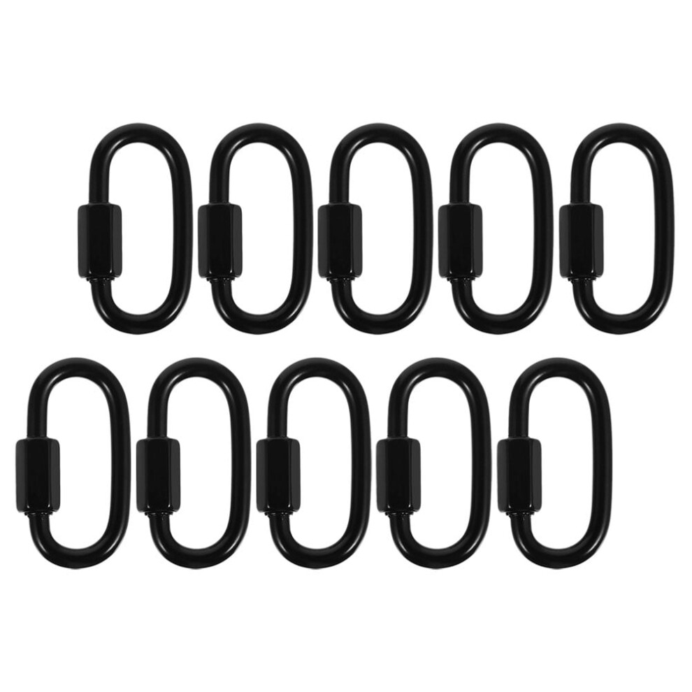 Oval Locking Carabiner Stainless Steel 10 Pcs 928028833410
