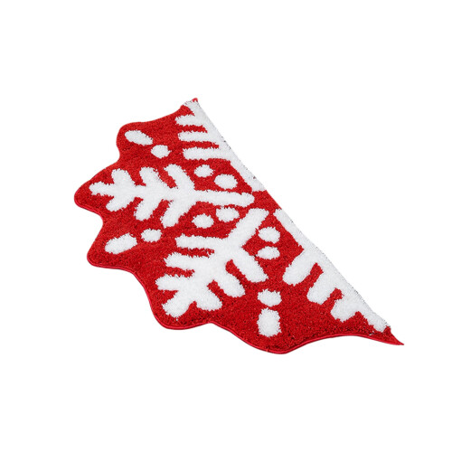 Tapete de Natal em imitação de cashmere com árvore e floco de neve. 1