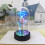 Rose LED sous dôme en verre bleu multicolore (1 pièce) 6