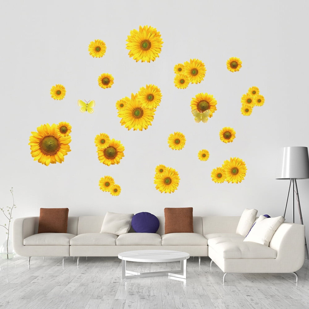 Sunflower Butterfly Wall Decal Removable 1 Piece 928028826085