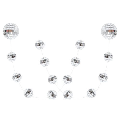 Silver disco ball with string 1 piece 1