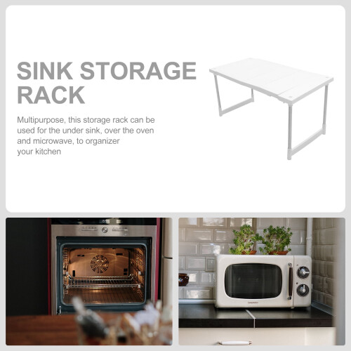 Telescopic Metal Oven Stand for Under-Sink Storage 2