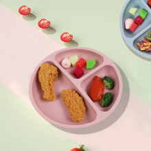 Assiettes à ventouse pour bébé Homeer, bols à ventouse, assiettes pour bébé avec compartiments à ventouse, assiette en silicone à 3