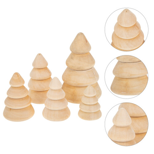 Décorations de sapin de Noël en bois, 5 pièces 2