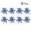 Glitter Artificial Wedding Christmas Flowers Blue 13cm 8pcs 4