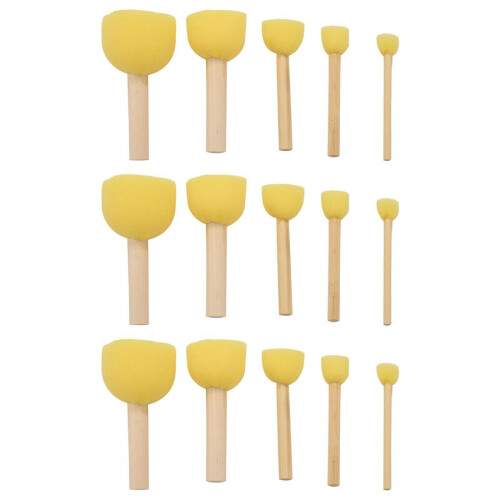 Foam Sponge Paint Brushes Round 5 Sizes 90 pcs