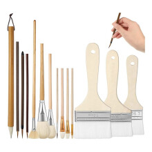Paint Brushes Set for Pottery and Acrylic Art 14 Pieces