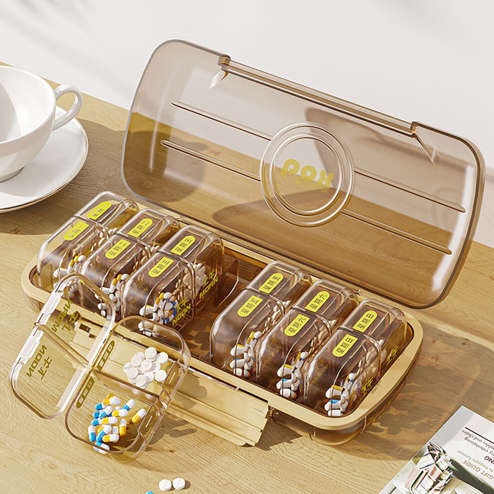 Pill Box Organizer Weekly Twice-a-Day 14 Compartments