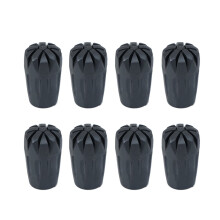 Rubber Trekking Pole Tips Black 8pcs
