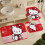 Ensemble rideau de douche Hello Kitty avec tapis de bain antidérapant et 6