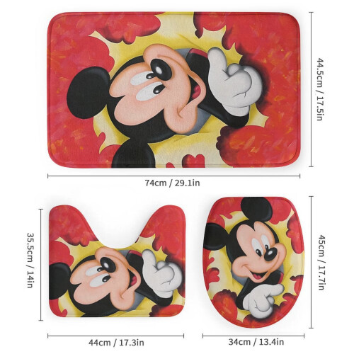 Ensemble rideau de douche Mickey Mouse Famille 4 pièces 2