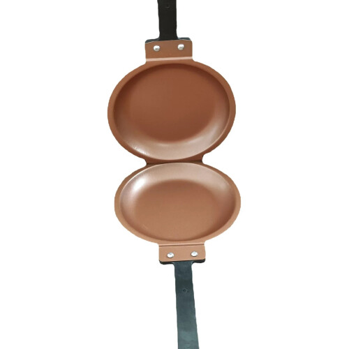Double-Sided Pancake Pan for Omelet and Steak, Gold Finish