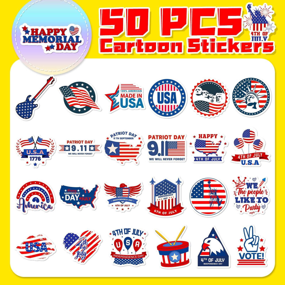 Independence Day Graffiti Sticker Set 50 Pcs 9314556717086