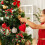 Christmas bells string decor red green gold 1 set 2