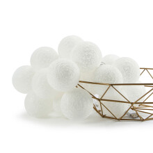 Guirlande lumineuse Xubond Premium Home Appliances, 3 mètres, 20 boules de coton, guirlande lumineuse LED aérienne à suspendre pour mariage,