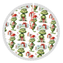 Jupe de sapin de Noël Grin-Ch 76 cm (30 pouces), tapis de sapin pour les fêtes d'hiver, jupe de sapin pour décorations de Noël rustiques