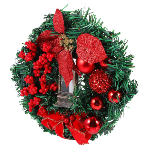 Couronne de Noël décorative en rotin, 1 pièce 2