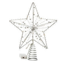 Étoile de sapin de Noël - Étoile à 5 branches en fer forgé avec lumières, compatible avec les décorations de Noël, cadeau pour la famille