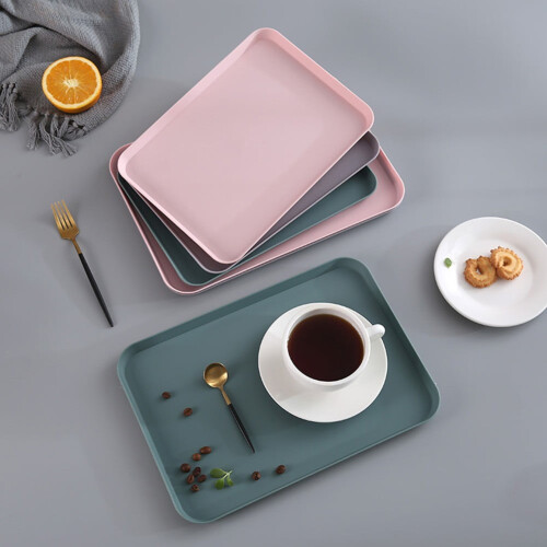 Rektangulär plastbricka för snabbmat, 1-pack 2