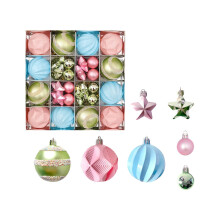 Ensemble de 44 boules décoratives de Noël, peintes en couleurs macarons, légères et de formes originales, pour une utilisation intérieure,