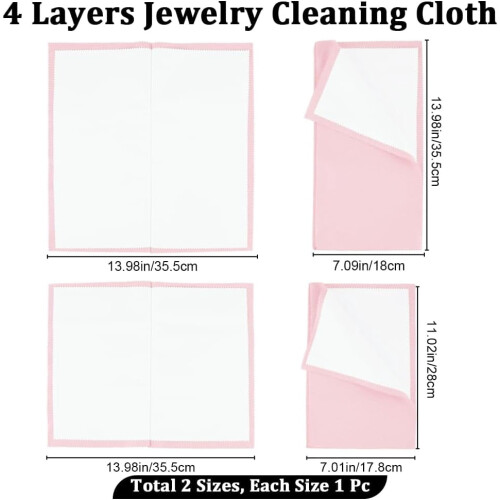 Jewelry Cleaning Cloth 4-Layer Reusable 2 pcs 1