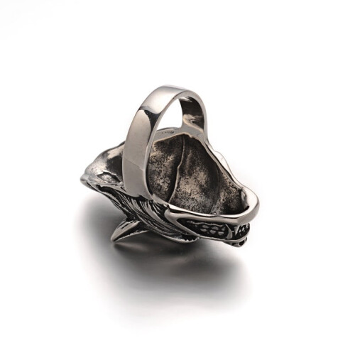 Wolf Personalized Retro Men's Stainless Steel Ring Set 5 pcs 2