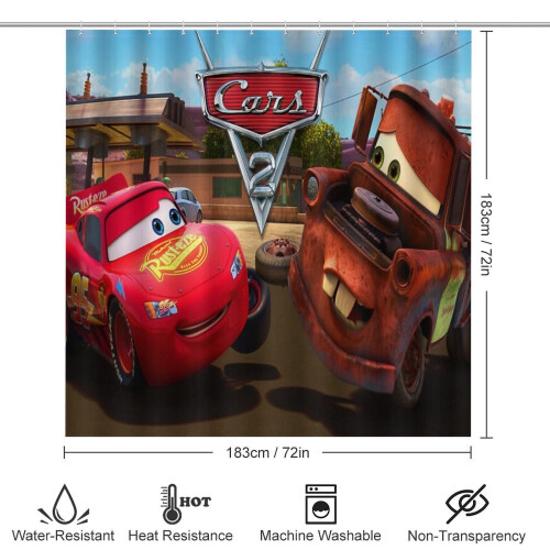 Lightning McQueen Bathroom Set 4-Piece with Non-Slip Rug 1