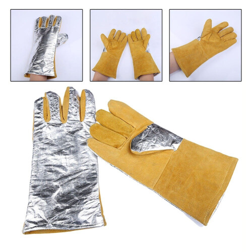 Welding Gloves Heat Resistant Leather 1 Pair 1