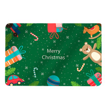Tapis Xubond Décoration de Noël pour la maison Tapis d'entrée en velours cristal de Noël 40 cm x 60 cm Tapis multicolore de Noël