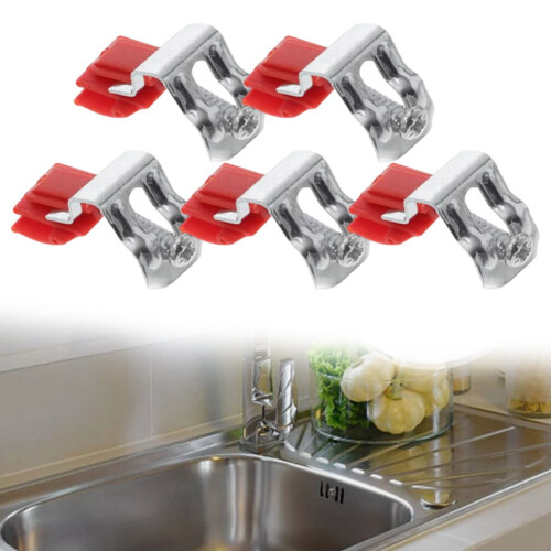 Clips de fixation pour évier encastré en acier inoxydable (5 pièces) 2
