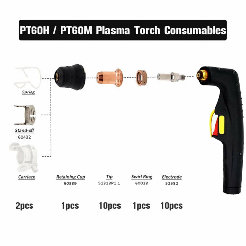 Entretoise de pointe d'électrode pour plasma Harbor Freight 62204 2