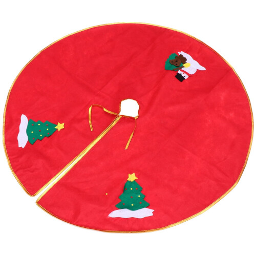 Julgransförkläde med gyllene kant, snögubbe, 1 st 2
