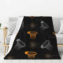 Couverture polaire ultra douce et chaude en forme de ballon de basket, idéale en toutes saisons pour la maison, le lit, le canapé, le fauteuil, les