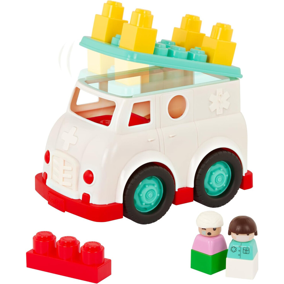 Photos - Toy Car Battat Rescue Truck - 8 Pieces Construction Set - 2 Figures & 5 Blocks - Build - On Vehicle - 12+ Months - Locbloc Ambulan