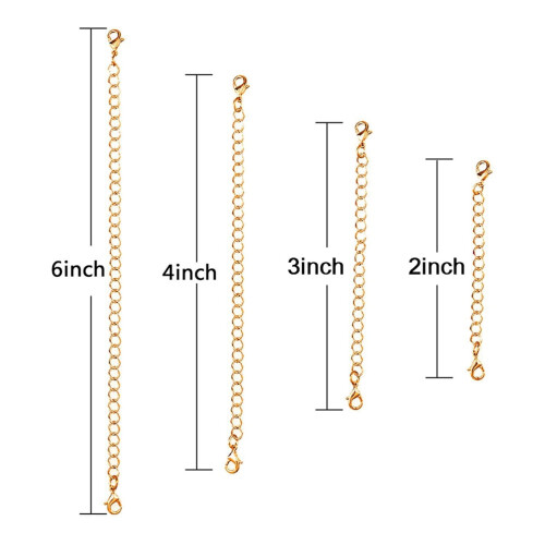 Bracelet Extender Chain Gold Lobster Clasp 8 pcs 2