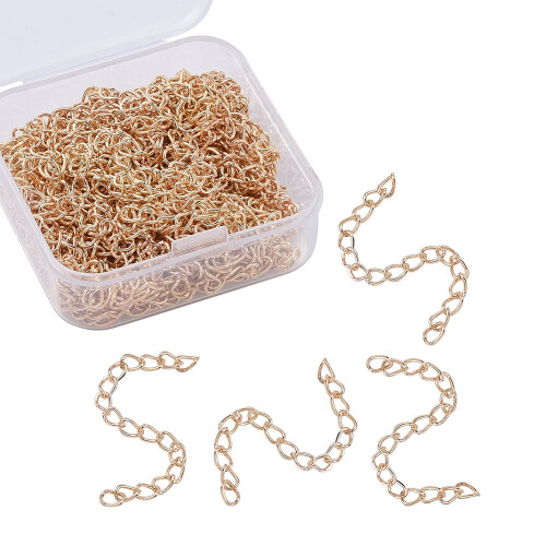Iron Chain Extender Curb Style Nickel-Free Light Gold 70mm 1
