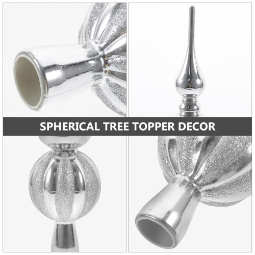 Spherical Christmas Tree Topper Silver 23 cm 2